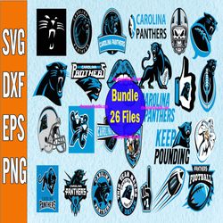 Bundle 26 Files Carolina Panthers Football team Svg, arolina Panthers svg, NFL Teams svg, NFL Svg, Png, Dxf, Eps, Instan
