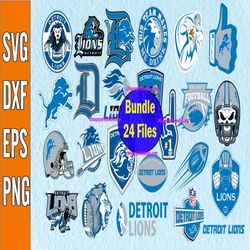 Bundle 24 Files Detroit Lions Football team Svg, Detroit Lions Svg, NFL Teams svg, NFL Svg, Png, Dxf, Eps, Instant Downl