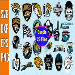 Bunlde 26 Files Jacksonville Jaguars Football team Svg, Jacksonville Jaguars Svg, NFL Teams svg, NFL Svg, Png, Dxf, Eps,
