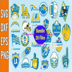 Bundle 28 Files Los Angeles Chargers Football team Svg, Los Angeles Chargers Svg, NFL Teams svg, NFL Svg, Png, Dxf, Eps,