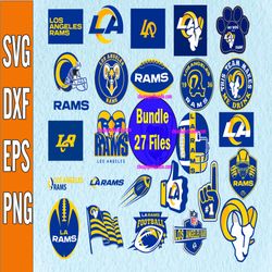 Bundle 27 Files Los Angeles Rams Football team Svg, Los Angeles Rams Svg, NFL Teams svg, NFL Svg, Png, Dxf, Eps, Instant