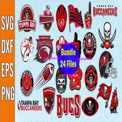 Bundle 24 Files Tampa Bay Buccaneers Football team Svg, Tampa Bay Buccaneers Svg, NFL Teams svg, NFL Svg, Png, Dxf, Eps,