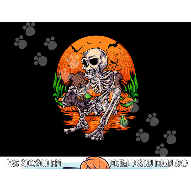 Halloween Shirts For Boys Kids Men Skeleton Gaming Gamer png, sublimation copy.jpg