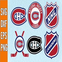 Bundle 6 Files Montreal Canadiens Hockey Team Svg, Montreal Canadiens Svg, NHL Svg, NHL Svg, Png, Dxf, Eps, Instant Down