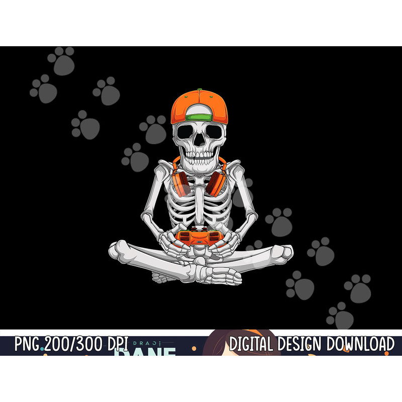 Halloween skeleton gamer video gaming boys men kids teens png, sublimation copy.jpg
