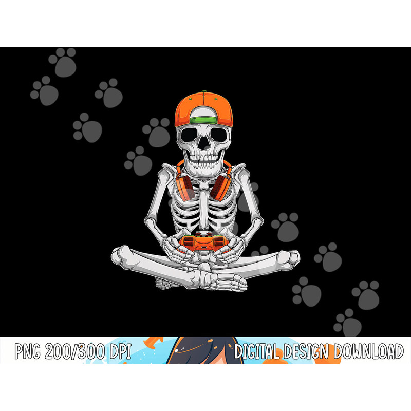 Halloween skeleton gamer video gaming boys men kids teens png, sublimation copy.jpg