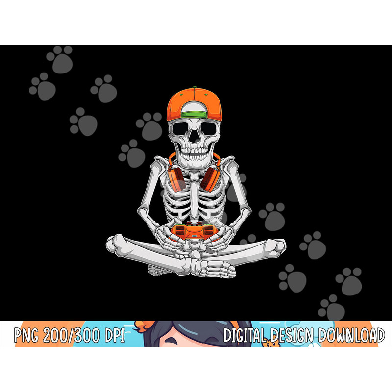 Halloween skeleton gamer video gaming boys men kids teens png, sublimation copy.jpg