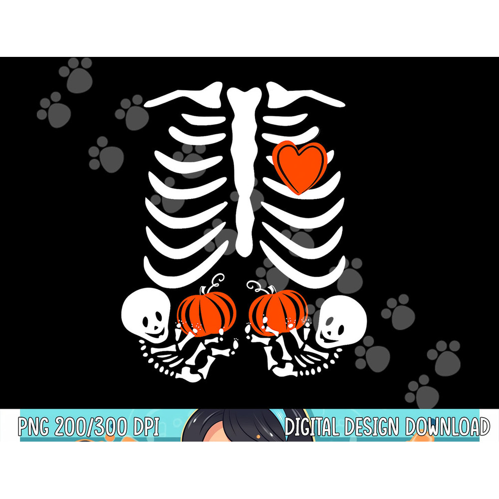 Halloween Twin Pregnant Skeleton Twins Baby Xray Rib Cage png, sublimation copy.jpg
