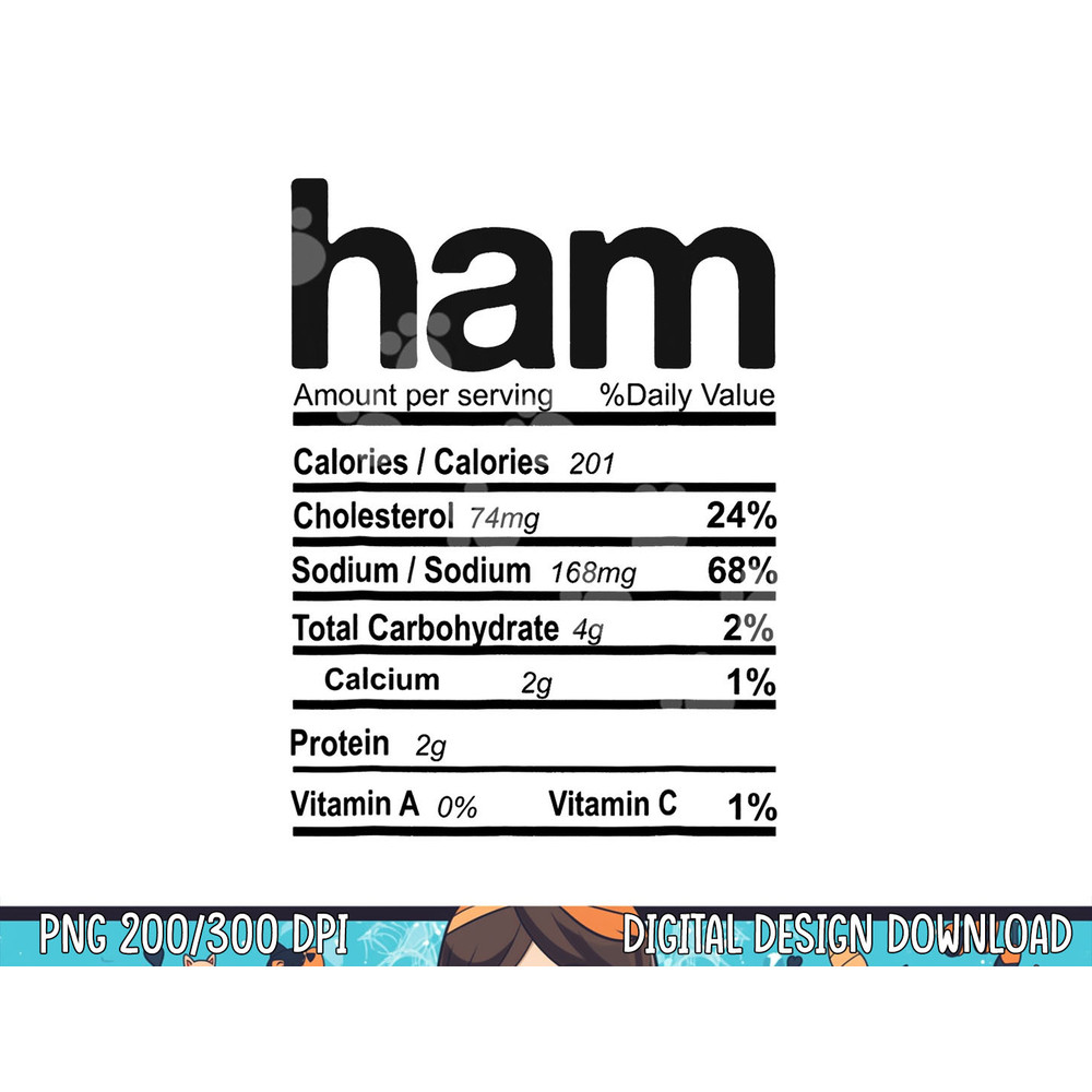 Ham Nutrition Facts 2022 Funny Thanksgiving Christmas Food png, sublimation copy.jpg