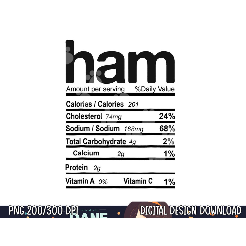Ham Nutrition Facts 2022 Funny Thanksgiving Christmas Food png, sublimation copy.jpg