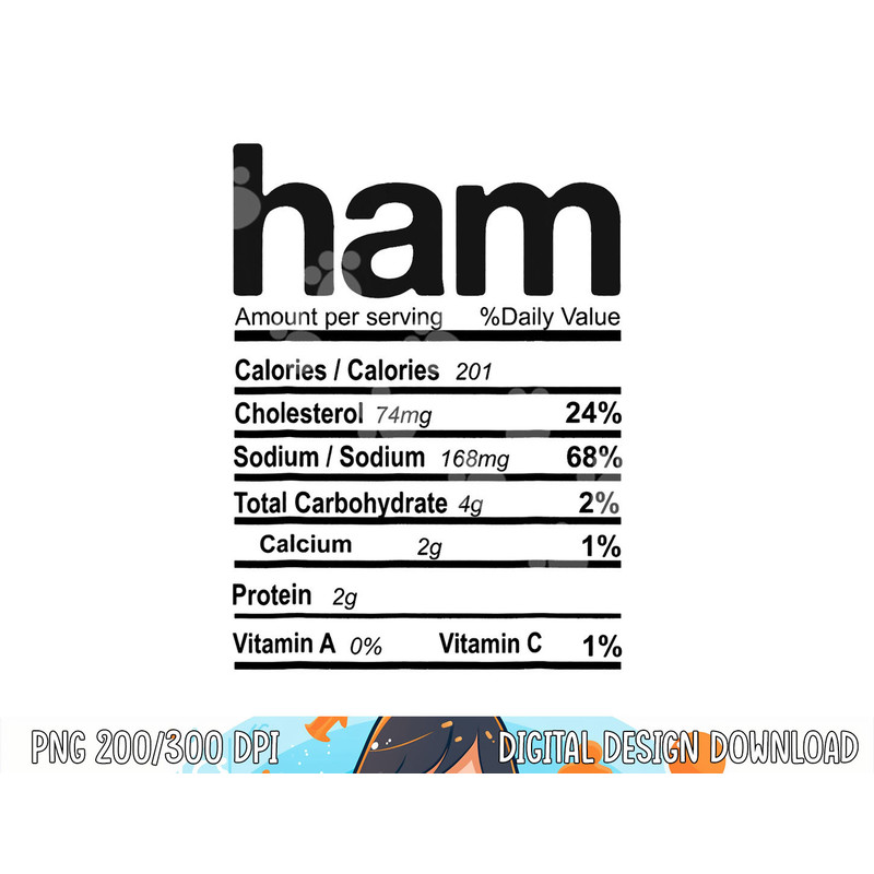 Ham Nutrition Facts 2022 Funny Thanksgiving Christmas Food png, sublimation copy.jpg