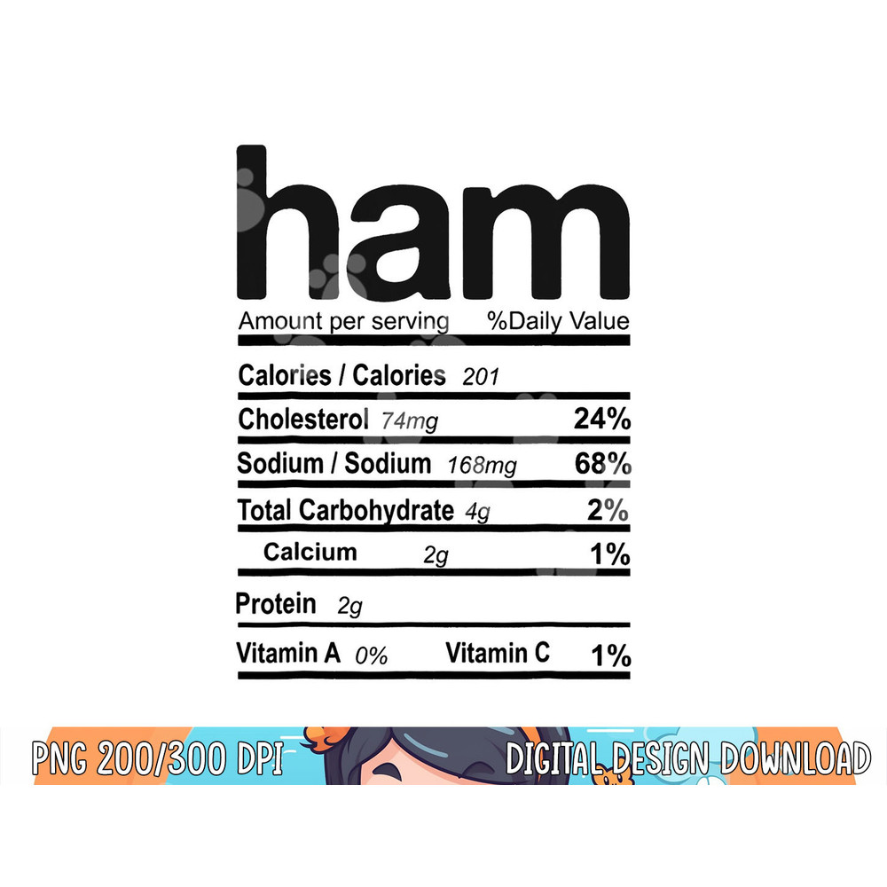 Ham Nutrition Facts 2022 Funny Thanksgiving Christmas Food png, sublimation copy.jpg