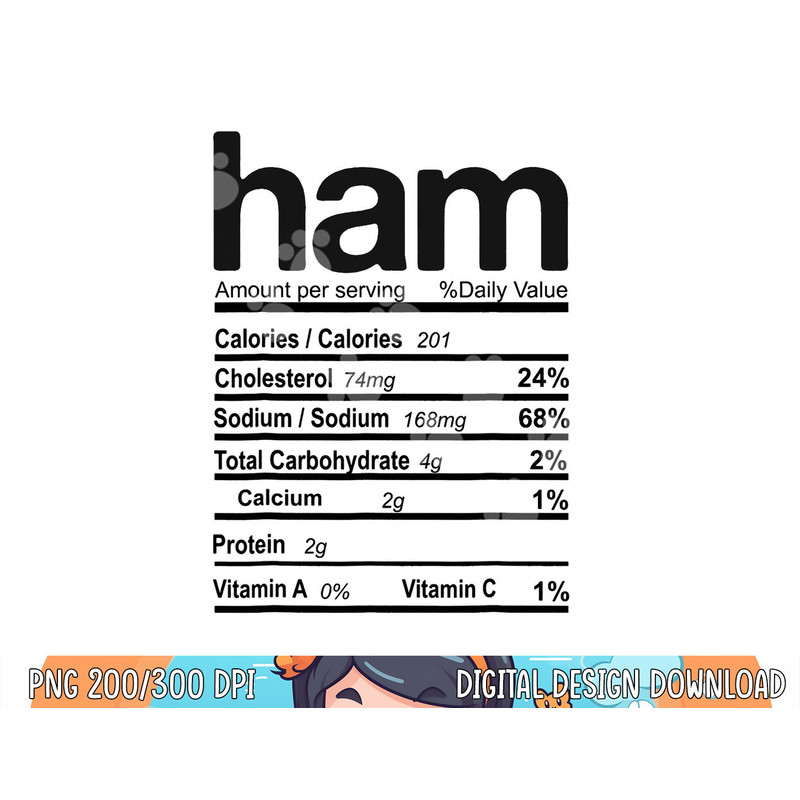 Ham Nutrition Facts 2022 Funny Thanksgiving Christmas Food png, sublimation copy.jpg