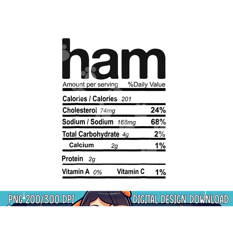 Ham Nutrition Facts 2022 Funny Thanksgiving Christmas Food png, sublimation copy.jpg