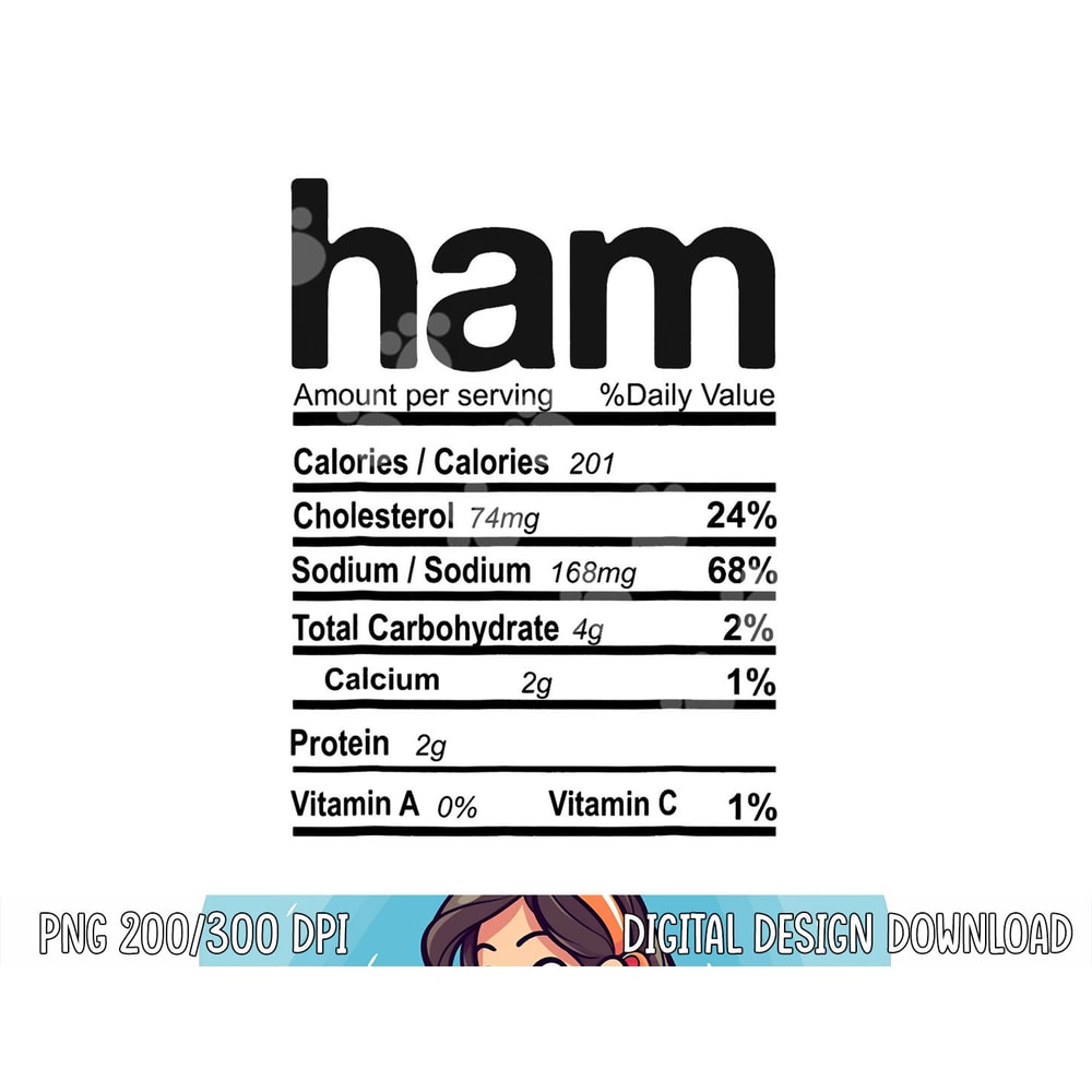 Ham Nutrition Facts 2022 Funny Thanksgiving Christmas Food png, sublimation copy.jpg