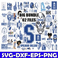 bundle 62 files spelman college football team svg, spelman college svg, hbcu team svg, mega bundle, designs, cricut, cut