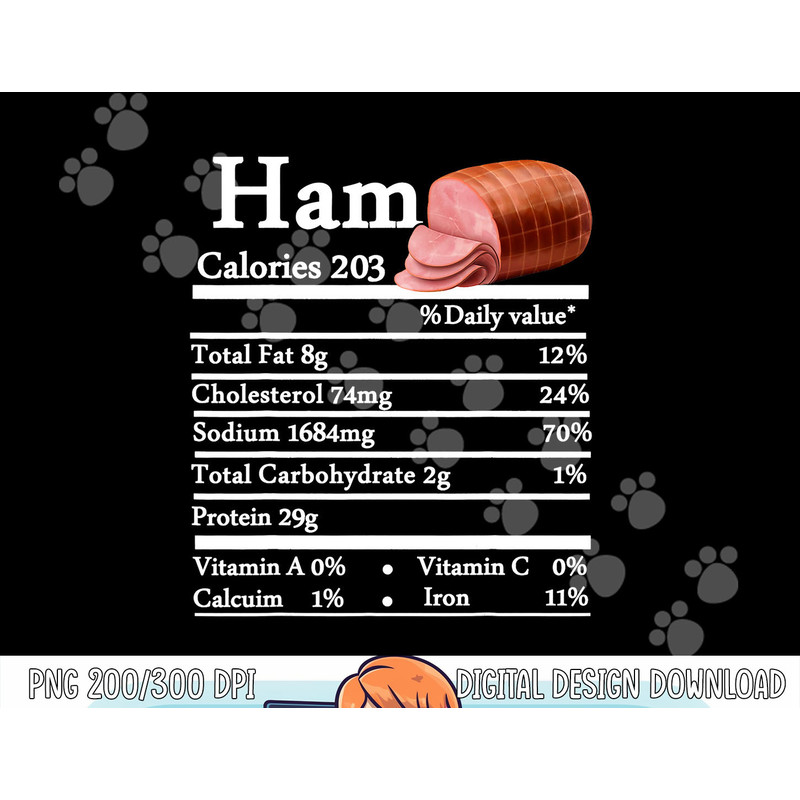 Ham Nutrition Thanksgiving Christmas Costume Food Facts Gift png, sublimation copy.jpg