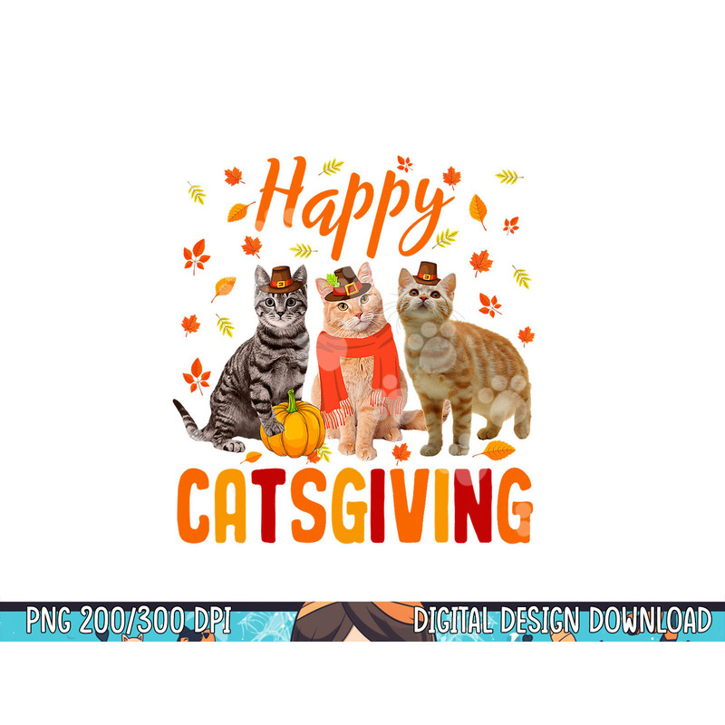 Happy Catsgiving Cute Thanksgiving Cat Wears Pilgrim Hat png, sublimation copy.jpg