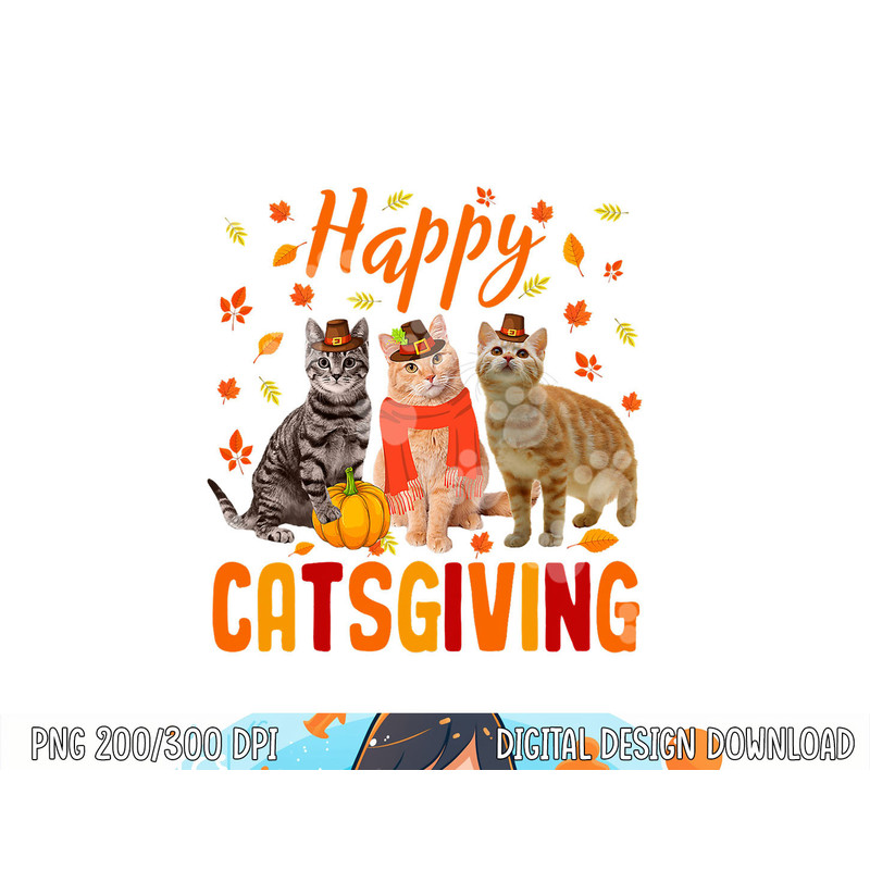 Happy Catsgiving Cute Thanksgiving Cat Wears Pilgrim Hat png, sublimation copy.jpg
