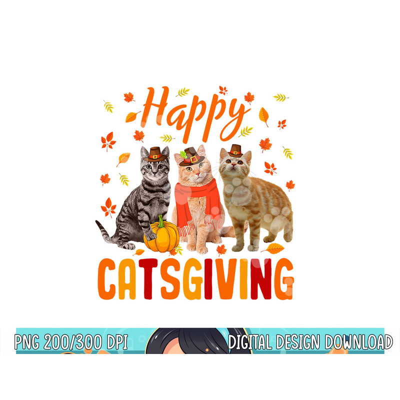 Happy Catsgiving Cute Thanksgiving Cat Wears Pilgrim Hat png, sublimation copy.jpg
