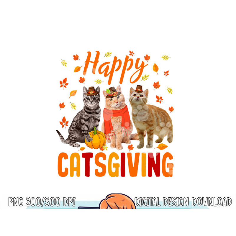 Happy Catsgiving Cute Thanksgiving Cat Wears Pilgrim Hat png, sublimation copy.jpg