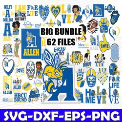 bundle 61 files allen university football team svg, allen university svg, hbcu team svg, mega bundle, designs, cricut, c