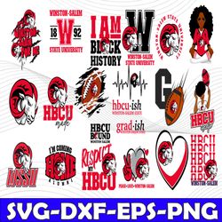 bundle 22 files winston salem state university football team svg, winston salem state university svg, hbcu team svg, meg