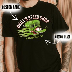 personalized rat fink lettering hot rod shirt size s-5xl