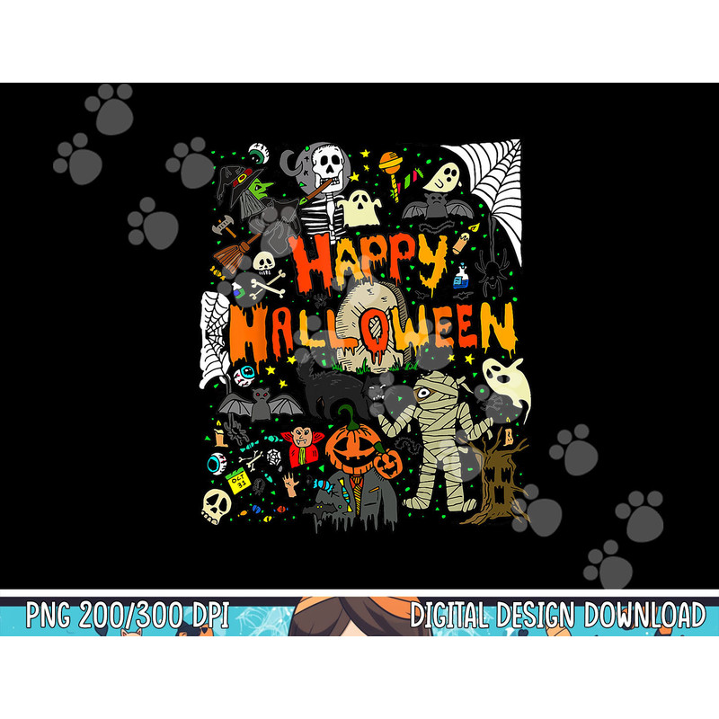 Happy Halloween Scary Retro Boys Girls Kids png,sublimation copy.jpg