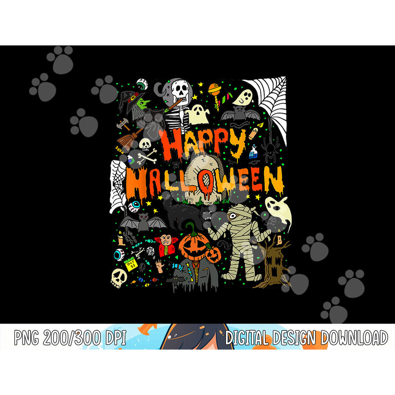 Happy Halloween Scary Retro Boys Girls Kids png,sublimation copy.jpg