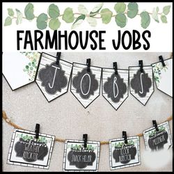 Modern Farmhouse Classroom Jobs Display | Editable Classroom Jobs | Classroom Job Chart | Farmhouse Classroom Decor