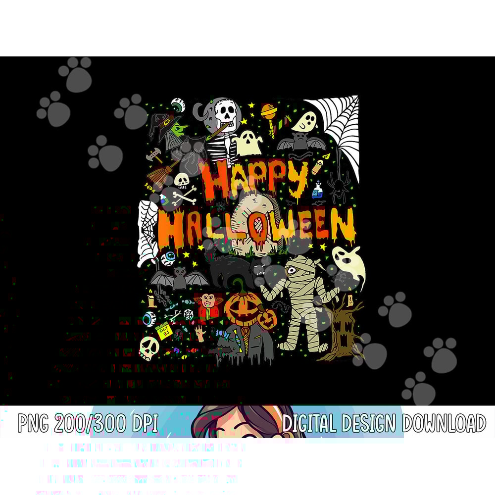 Happy Halloween Scary Retro Boys Girls Kids png,sublimation copy.jpg