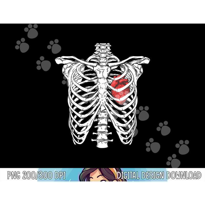 Heart and Ribcage Nurse Funny Skeleton Halloween costume png, sublimation copy.jpg