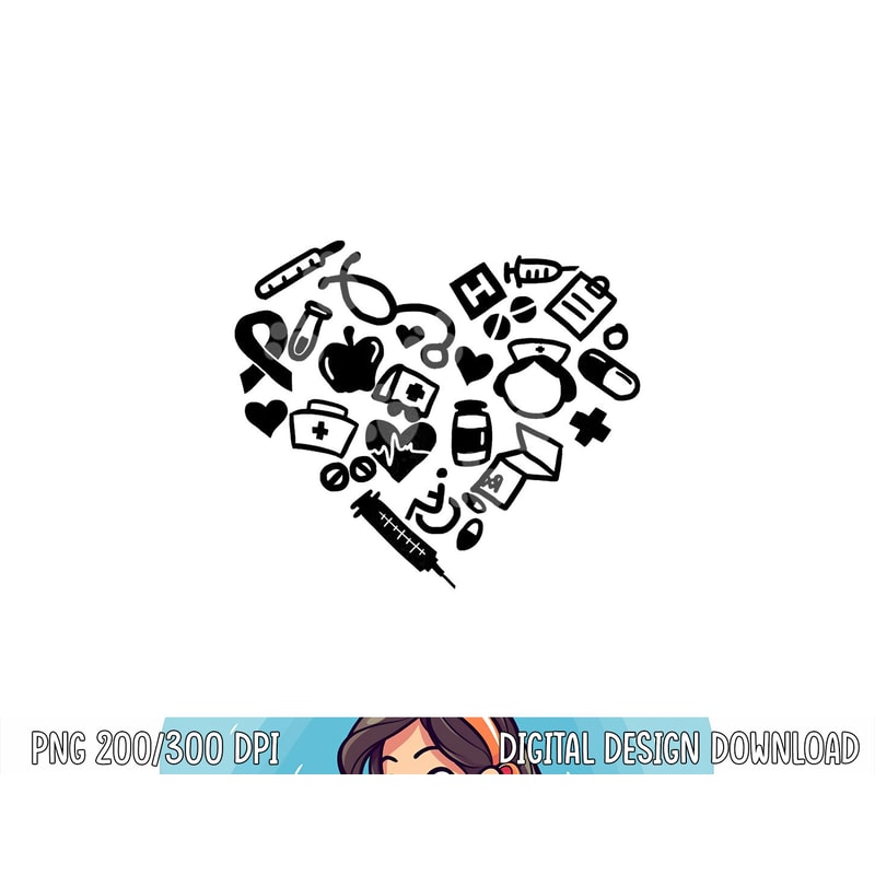 Heart Shaped Nursing Tools Nurse Healthcare Profession Gift png, sublimation copy.jpg