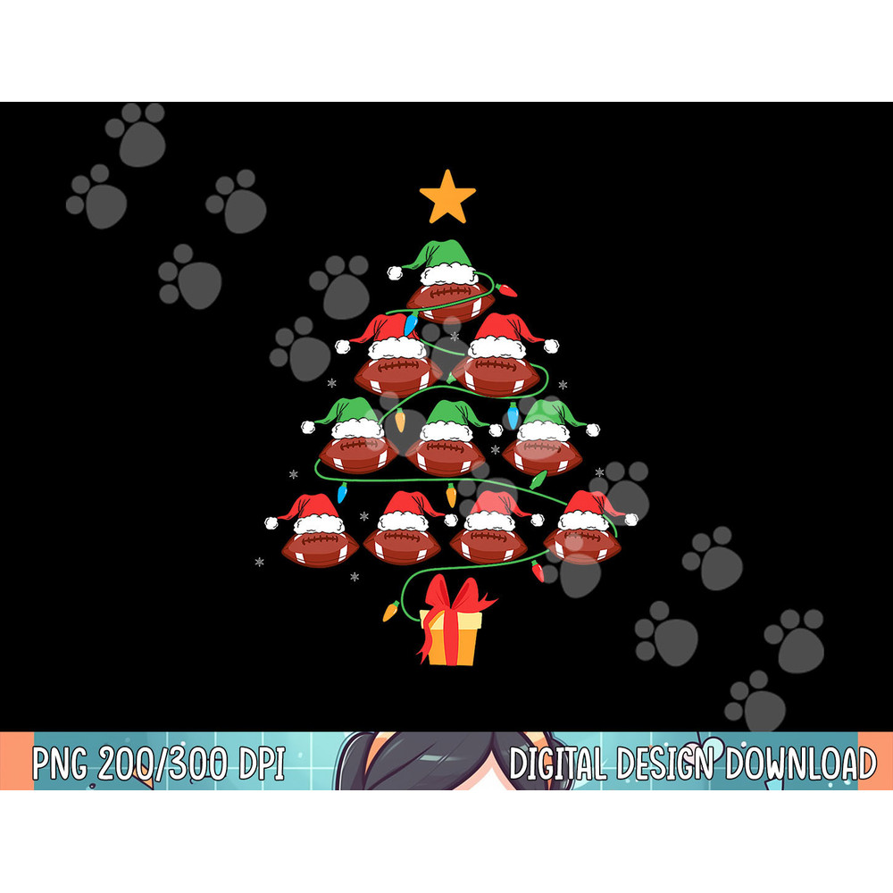 MY FOOTBALL CHRISTMAS TREE Pajama Shirt Xmas Funny png, sublimation.jpg