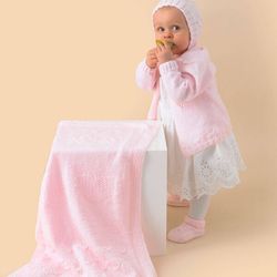 rosy garden set" - accessory knitting pattern in paintbox yarns baby dk