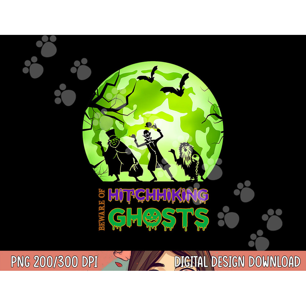 Beware Of Hitchhiking Ghosts Halloween Bat Funny png, sublimation png, sublimation copy.jpg