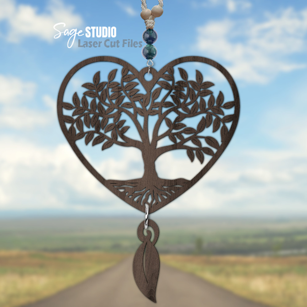 Tree Of Life Heart SVG Car Charm SVG Laser Cut Files Tree Charm SVG Glowforge Files 2 SS.png
