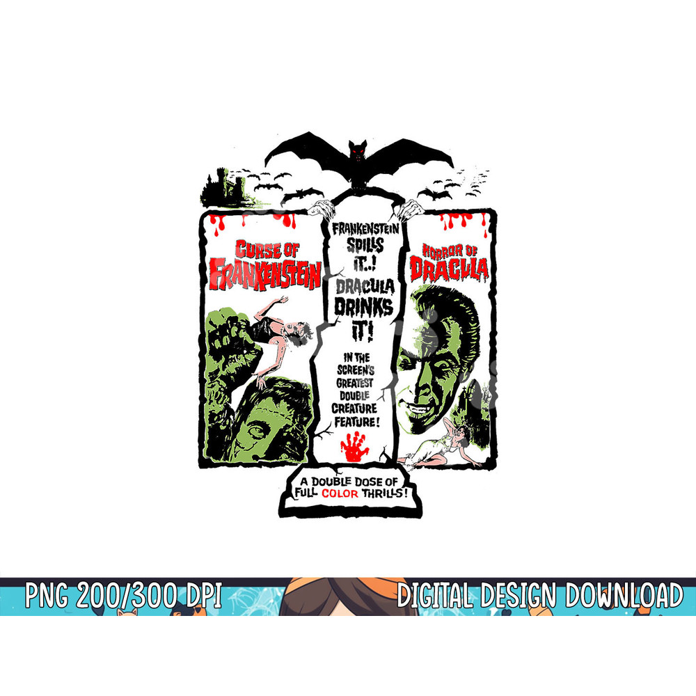Horror Movie Vintage Dracula Halloween Frankenstein Monster png,sublimation copy.jpg