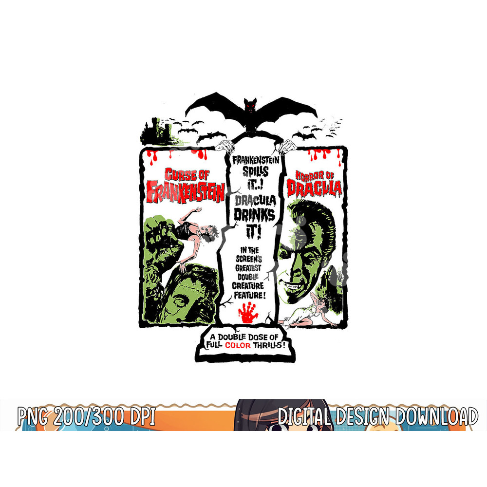 Horror Movie Vintage Dracula Halloween Frankenstein Monster png,sublimation copy.jpg
