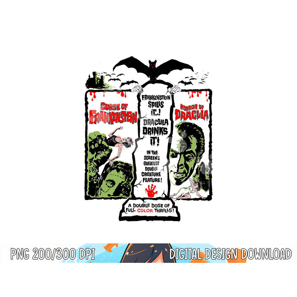 Horror Movie Vintage Dracula Halloween Frankenstein Monster png,sublimation copy.jpg