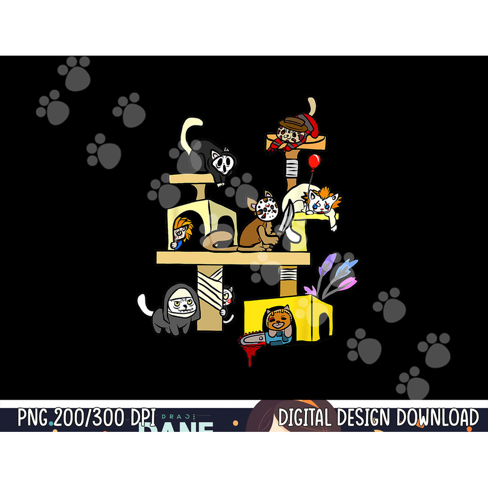 Horror Movies Cat Gifts For Cat Lovers Halloween Costumes png,sublimation copy.jpg