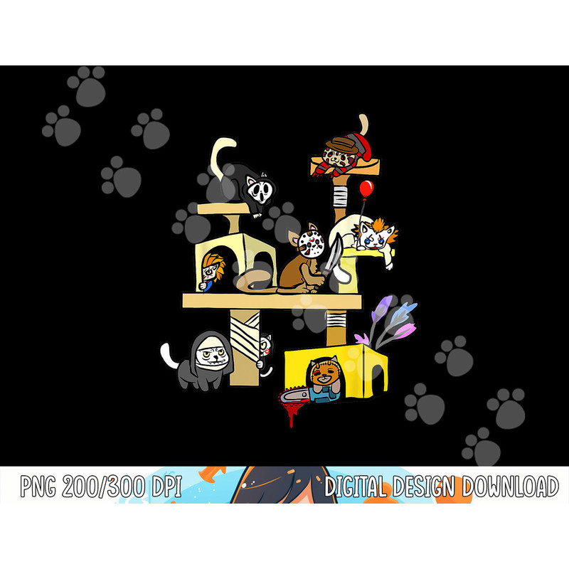 Horror Movies Cat Gifts For Cat Lovers Halloween Costumes png,sublimation copy.jpg