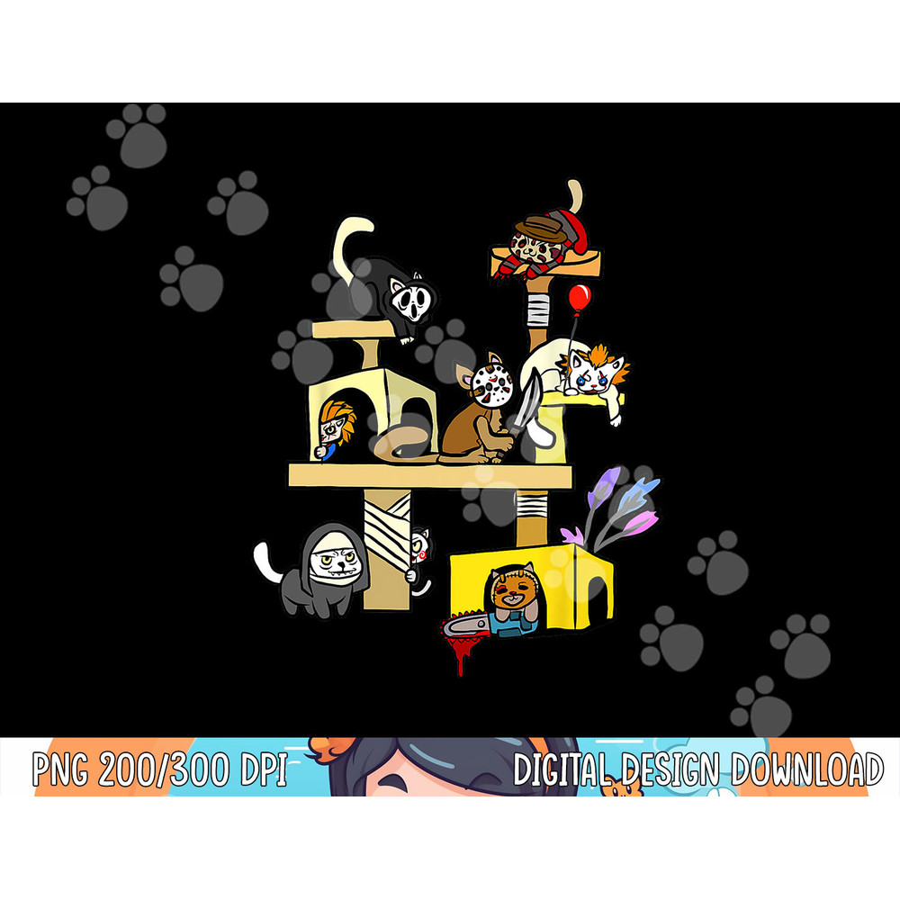 Horror Movies Cat Gifts For Cat Lovers Halloween Costumes png,sublimation copy.jpg