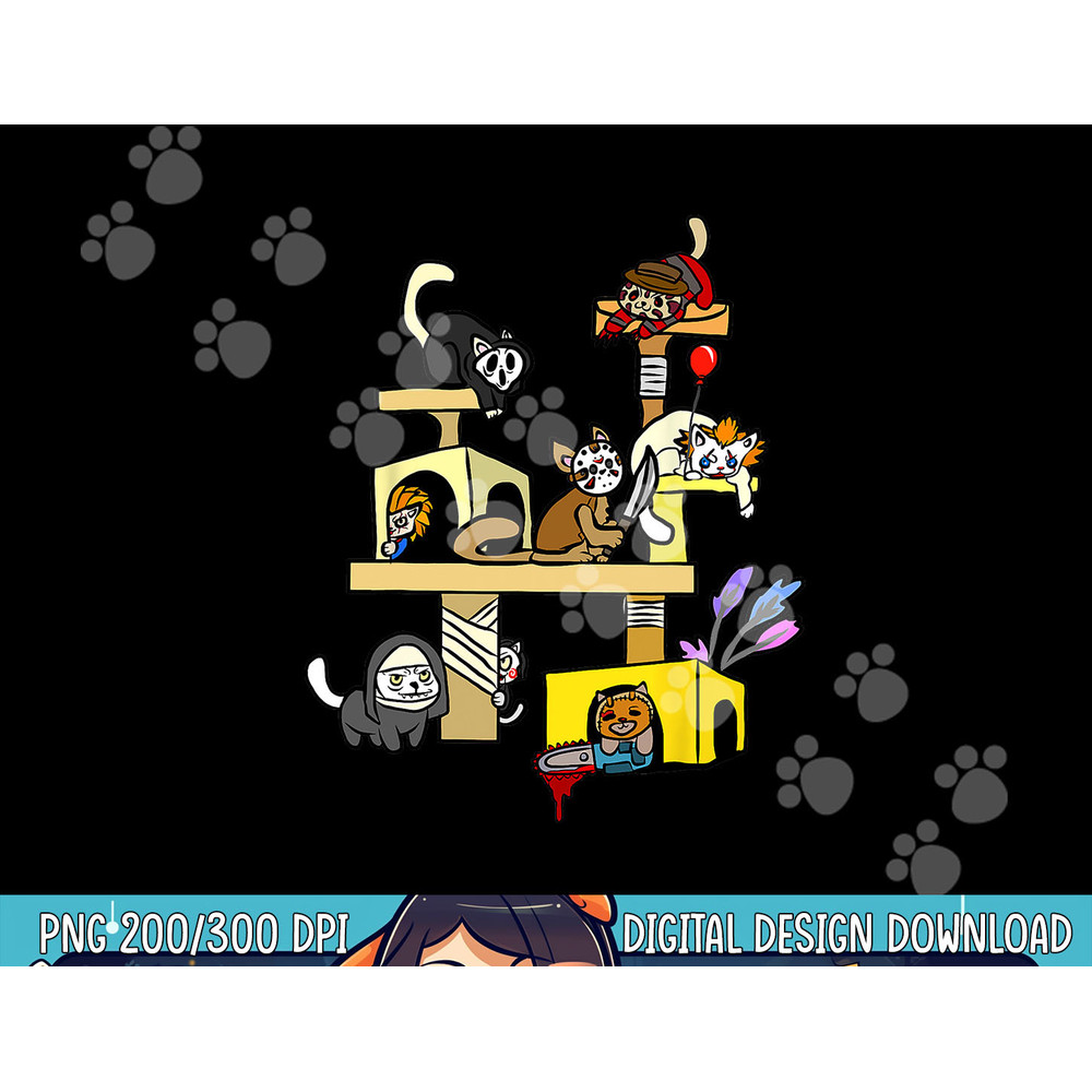 Horror Movies Cat Gifts For Cat Lovers Halloween Costumes png,sublimation copy.jpg