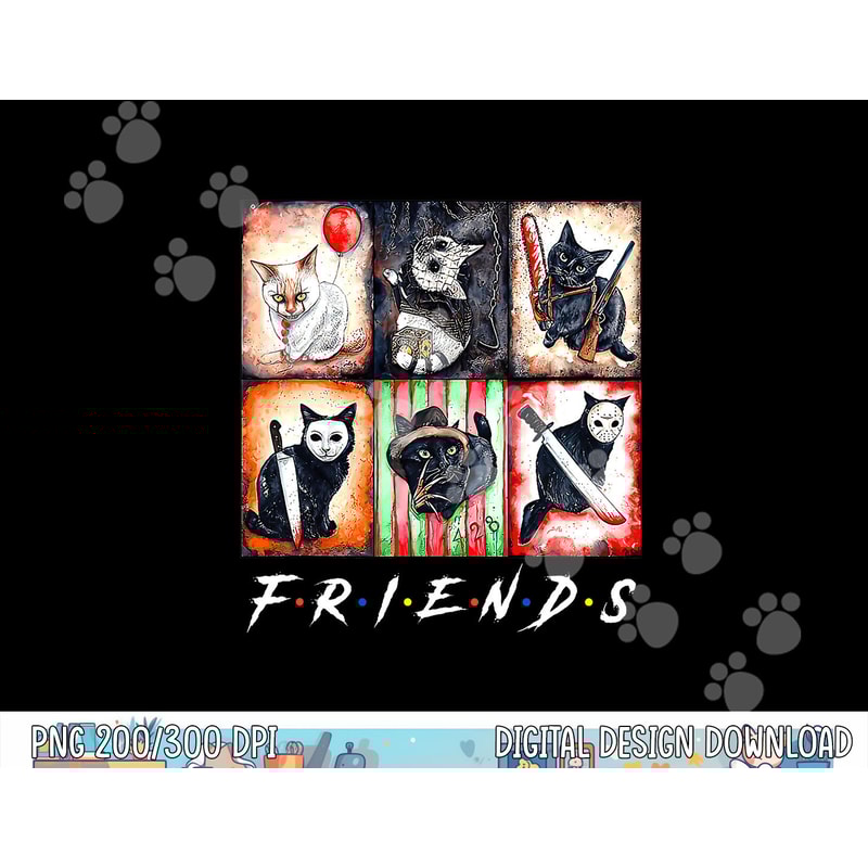 Horror Movies Cat Scary Funny Halloween Cat Mom Cat Dad png,sublimation copy.jpg