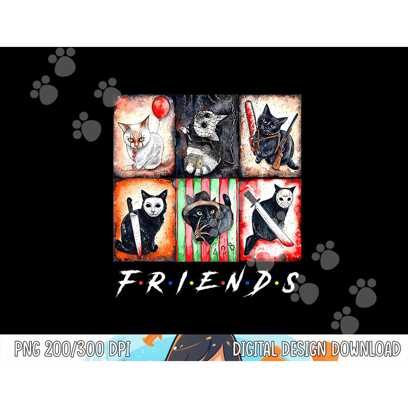 Horror Movies Cat Scary Funny Halloween Cat Mom Cat Dad png,sublimation copy.jpg