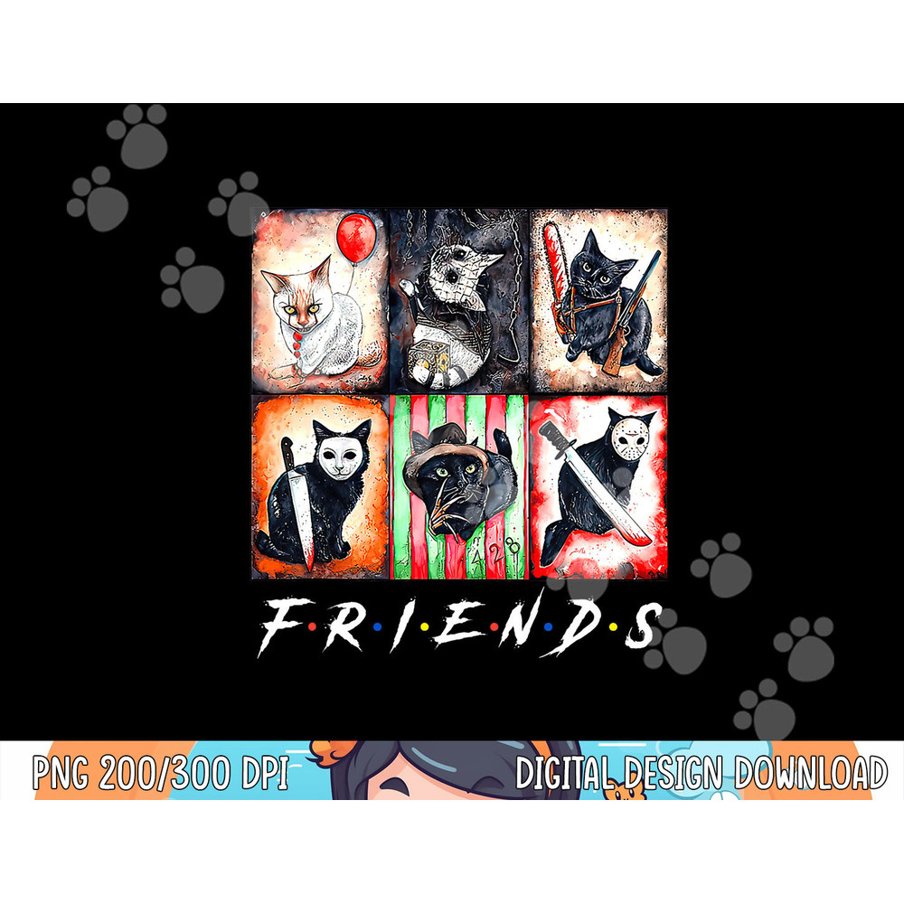 Horror Movies Cat Scary Funny Halloween Cat Mom Cat Dad png,sublimation copy.jpg