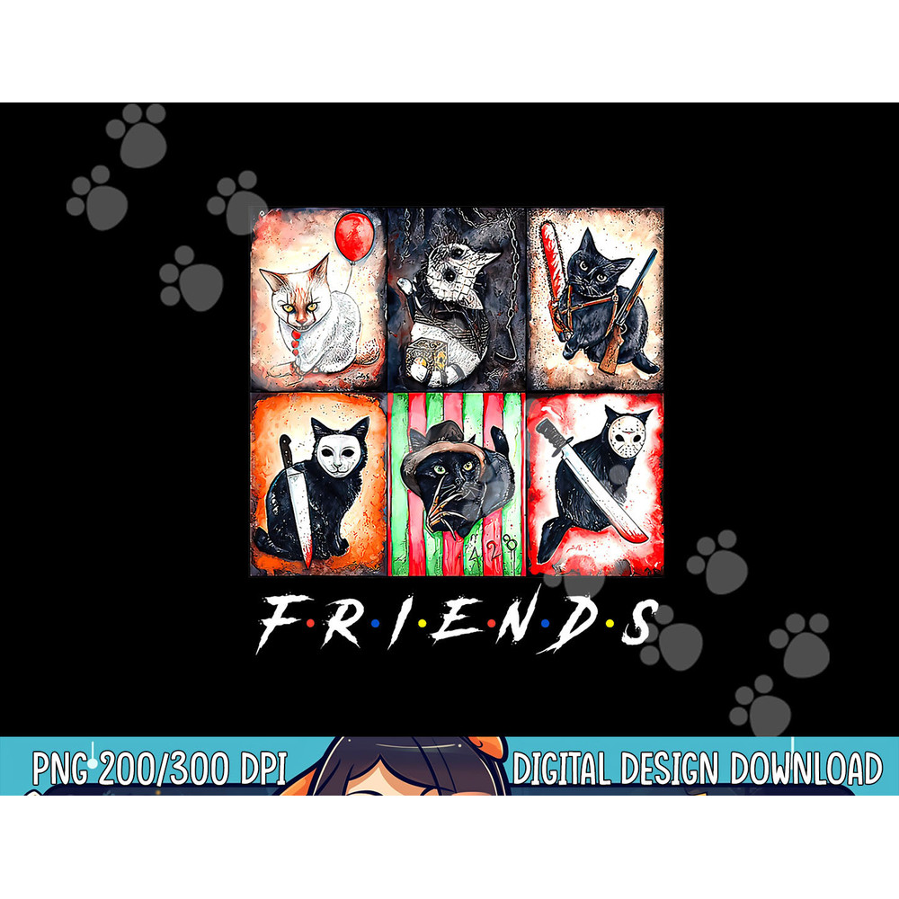 Horror Movies Cat Scary Funny Halloween Cat Mom Cat Dad png,sublimation copy.jpg