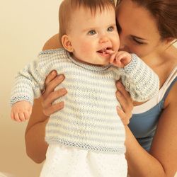 knitting patterns baby clothes hug me pullover in bernat handicrafter cotton solids downloadable pdf, english